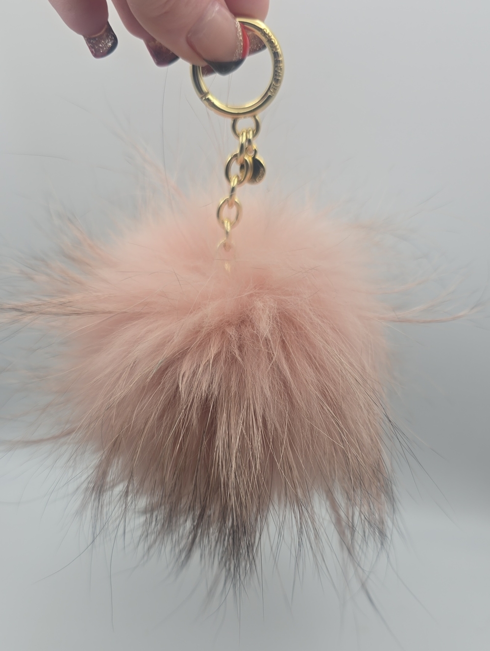 Michael Kors Gold Hardware Pink/Brown Ombrè Fur Pom Keychain/Bag Charm (NWOT)💖✨